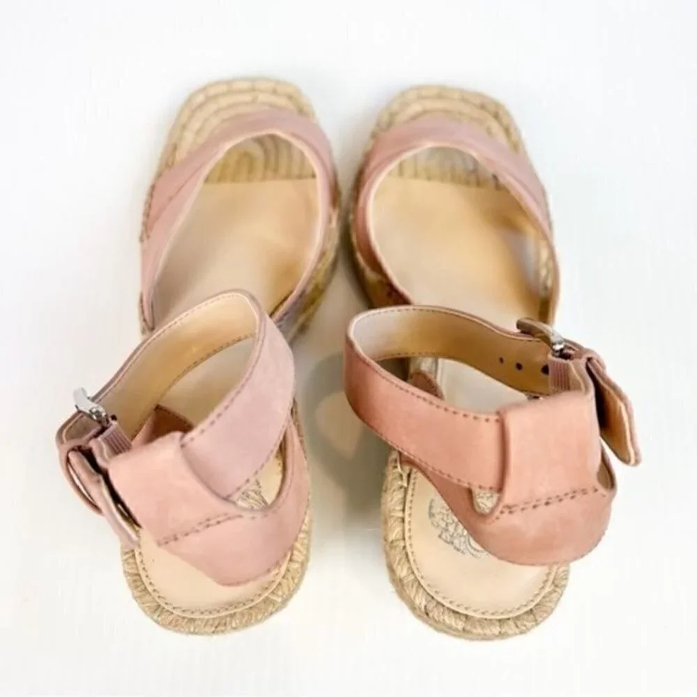 VINCE CAMUTO WOMENS MEEHAN TAN ESPADRILLE WEDGE SANDAL SIZE 10M